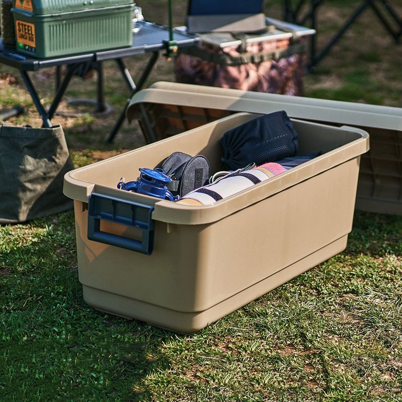 日本JEJ ASTAGE granpod 日製耐壓收納箱-73L - 露營用品 - 塑膠 卡其色