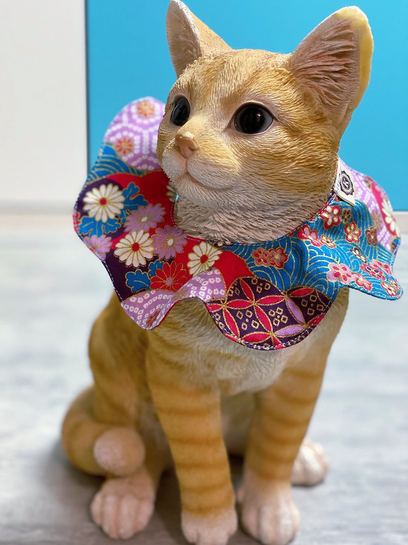 日本小花圖案花形口水肩 寵物項圈 蕾絲花邊 - 寵物衣服 - 棉．麻 多色