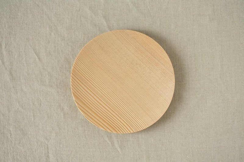 No.03 fir of wooden plate 18cm - Small Plates & Saucers - Wood Khaki