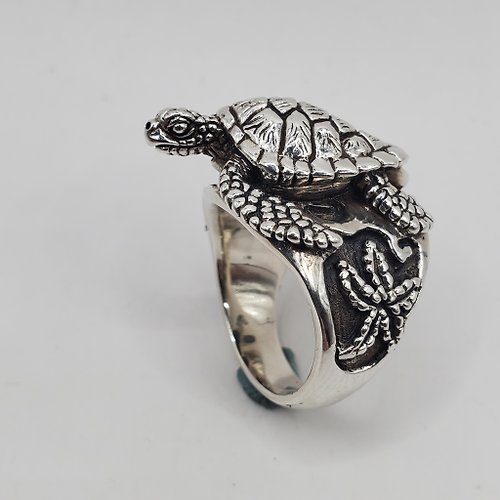 D&E手作創藝銀飾 海洋之星海龜戒指