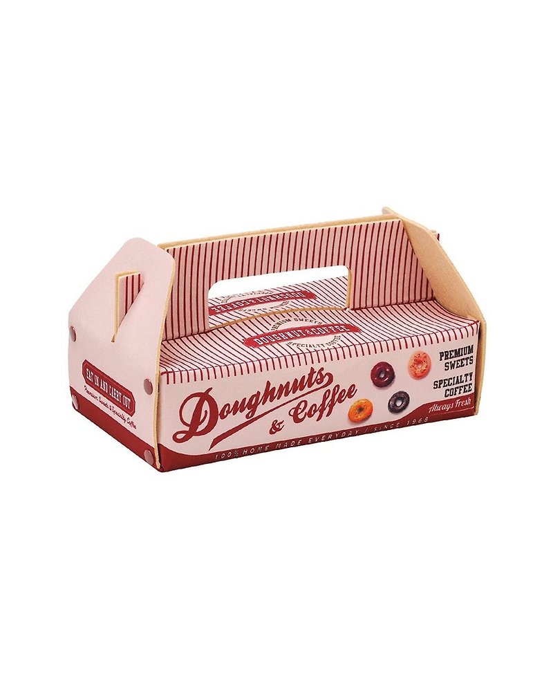 Japan Magnets Imitation Donut Storage Box Shape Fun Box（赤） - ティッシュボックス - その他の素材 レッド