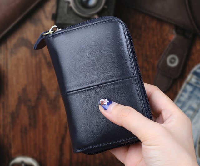 Leather coin purse with card slots hotsell