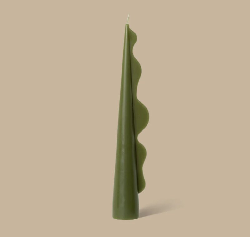 海藻柱蠟燭 橄欖色 - 擺飾/家飾品 - 蠟 綠色