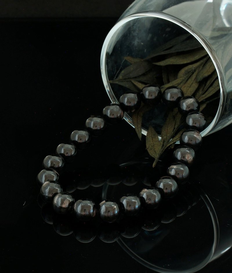 金運石 9mm 水晶手錬 ( Hypersthene 9mm crystal bracelet ) - 手鍊/手環 - 水晶 