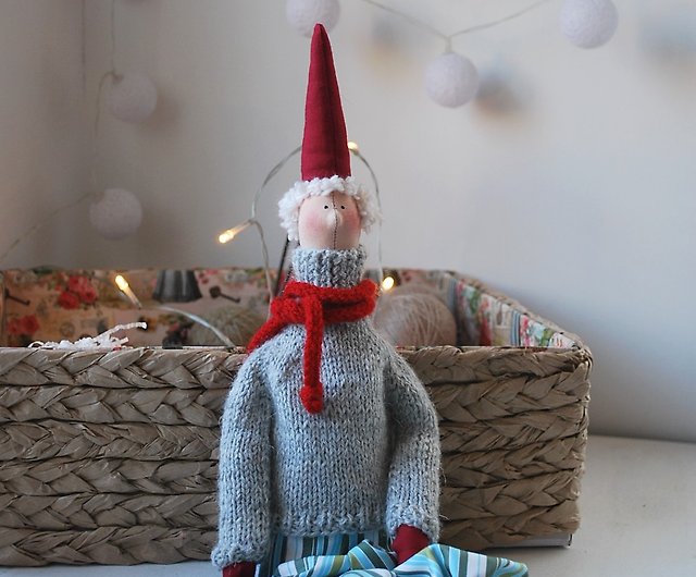 ティルダ人形 エルフ サンタ ハンドメイド 原始人形 クリスマス 北欧