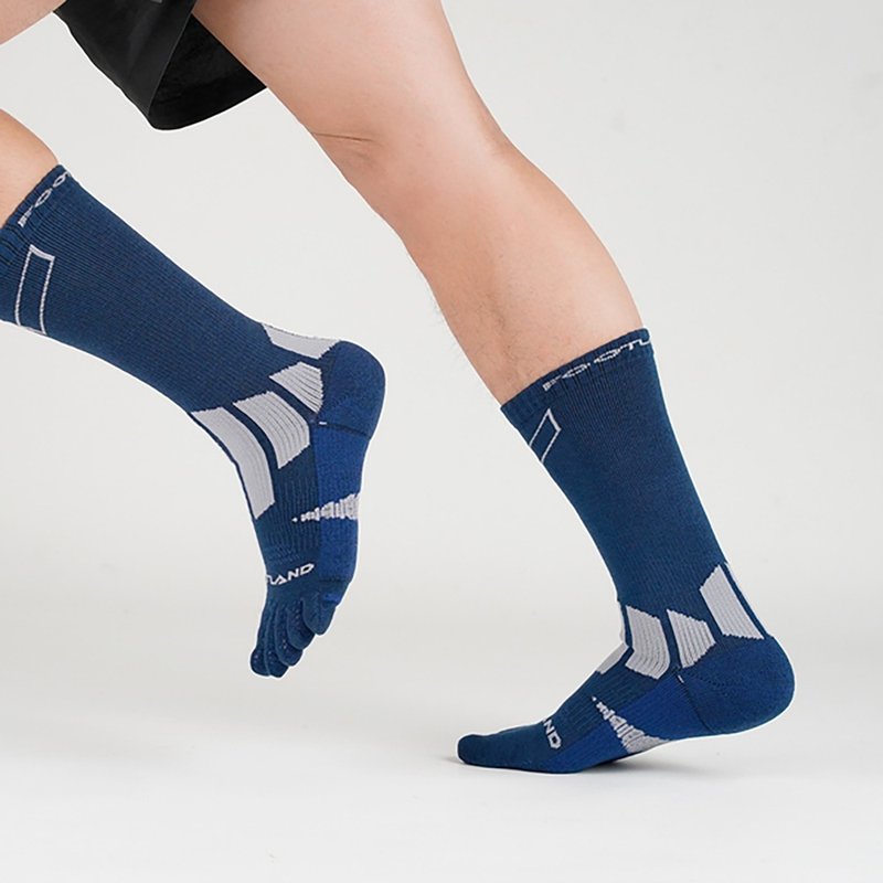 [FOOTLAND] HK long-tube wool hiking five-finger socks-CP blue gray - Camping Gear & Picnic Sets - Wool Blue