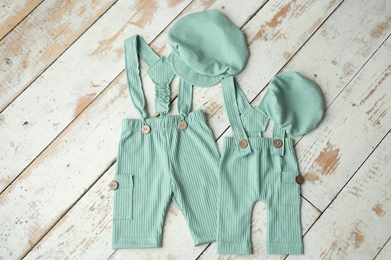 Stylish pants and hat for a boy newborn or sitter romper - 嬰兒手鍊/飾品 - 其他金屬 