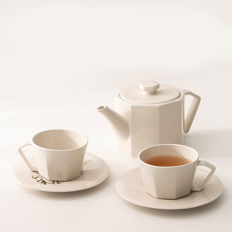 Korea SSUEIM RAUM Series Ceramic Teapot Coffee Cup 5 Piece Set - เครื่องทำกาแฟ - เครื่องลายคราม ขาว