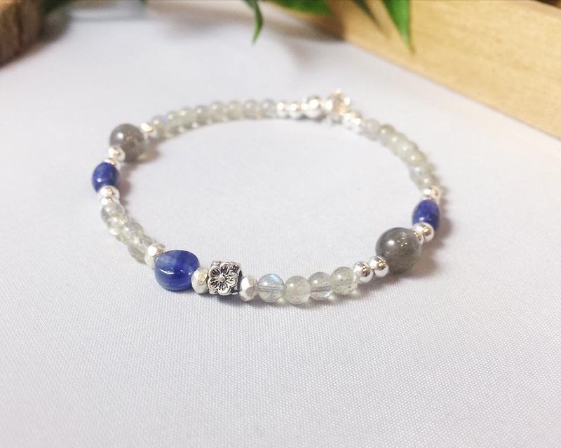 MH sterling silver natural stone custom series _ thinker _ limited edition 1 - Bracelets - Gemstone Blue