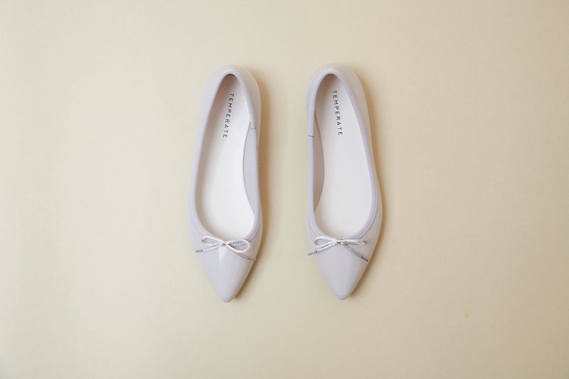 ALMA (THUNDER) PVC POINTED TOE FLATS SHOES pointed to ballet flats - Mary Jane Shoes & Ballet Shoes - Waterproof Material Gray