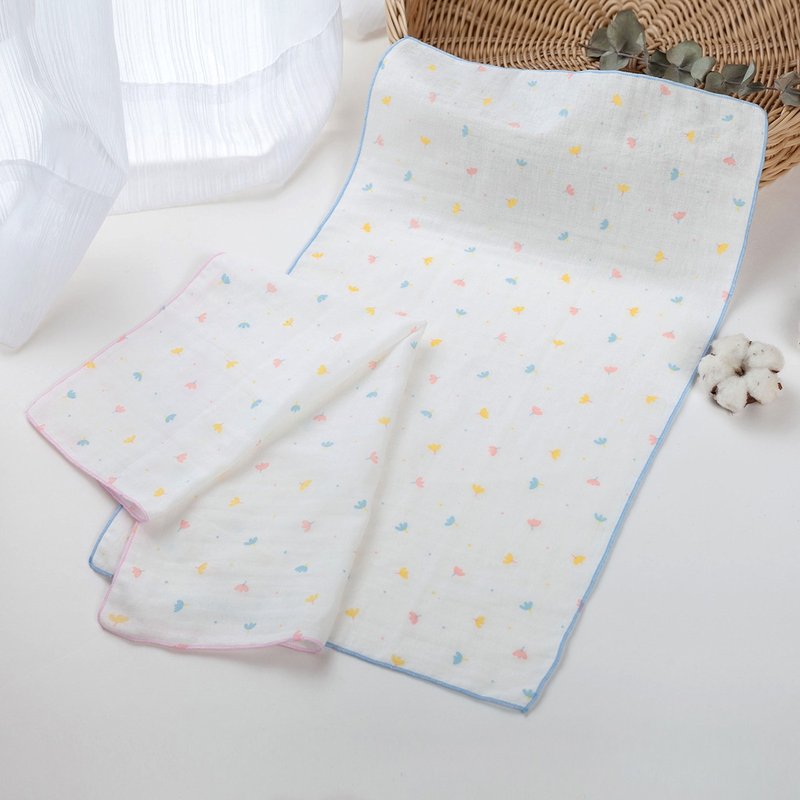 Summer small floral (4 pieces) long version-pure cotton gauze towel l handkerchief l hand towel l sports towel_passed inspection - ผ้าเช็ดหน้า - ผ้าฝ้าย/ผ้าลินิน หลากหลายสี