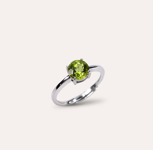 安的珠寶 AND Jewel AND 橄欖石 綠色 圓形 6mm 戒指 經典系列 Round 天然寶石