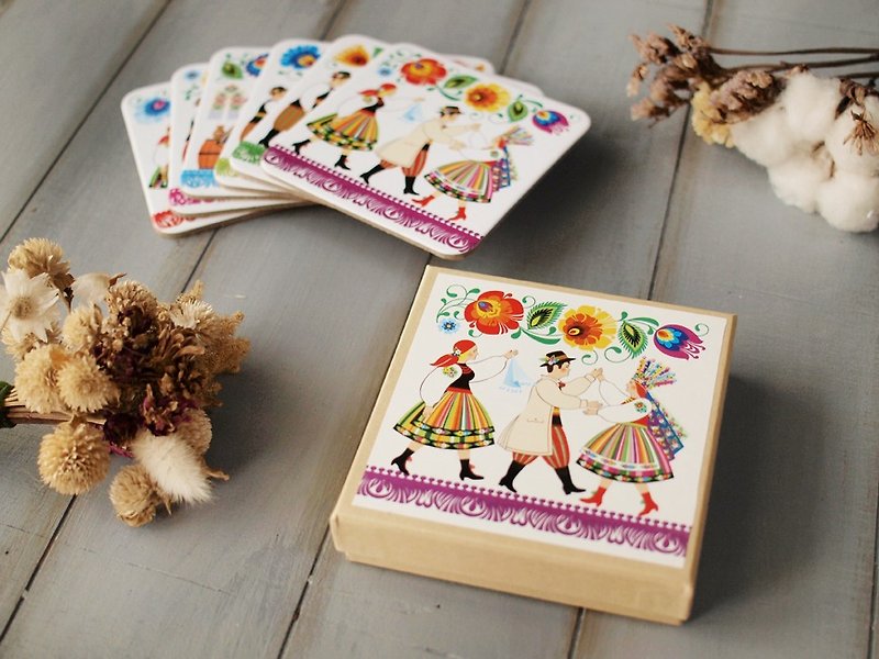 Folkstar Polish traditional totem coaster wedding six into the group - Coasters - Paper Multicolor