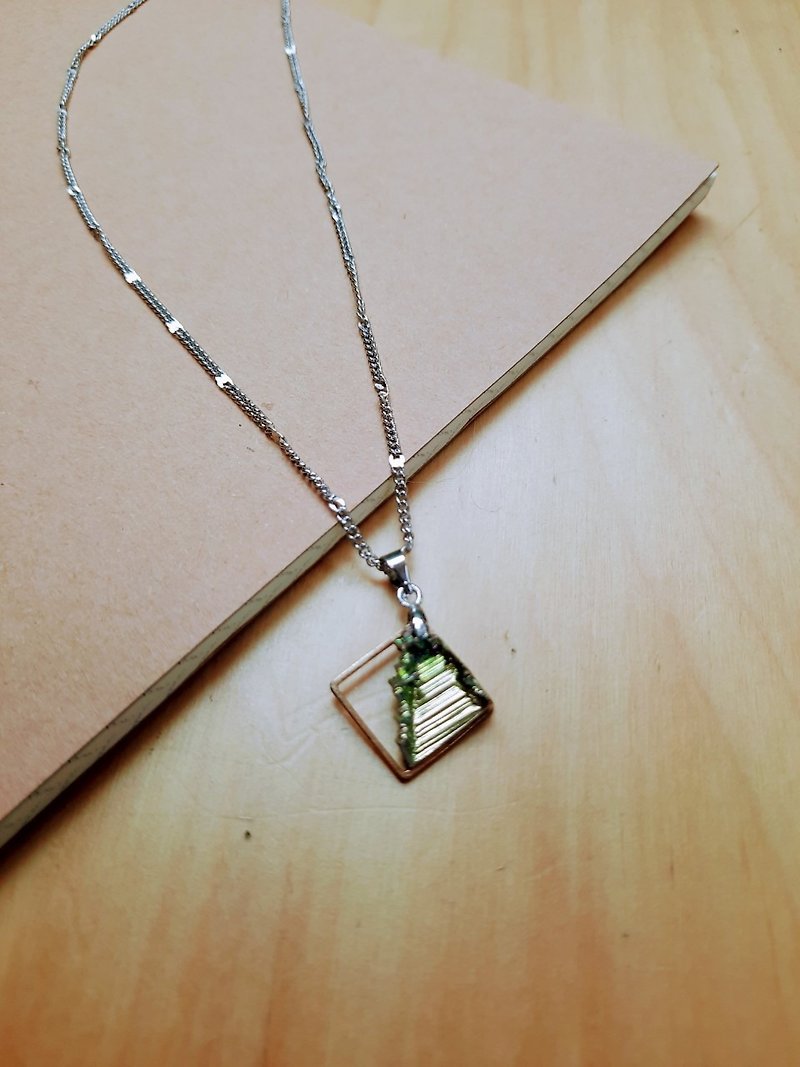 [Bismuth Jewelry] Necklace・Geometric Series・Magic Linger/Green Forest - Necklaces - Other Metals Multicolor