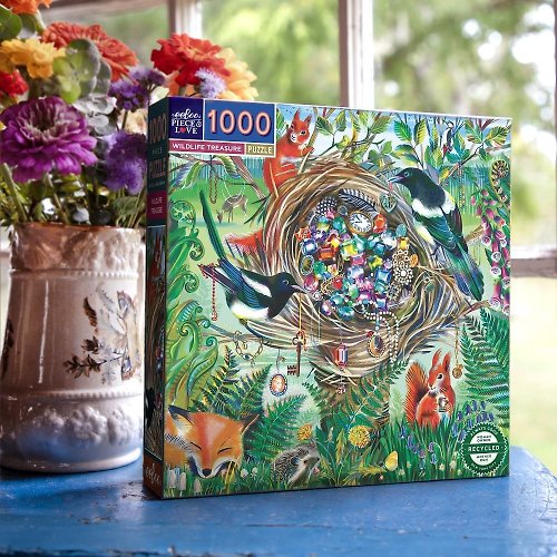 eeBoo 台灣總代理 eeBoo 1000片拼圖 - Wildlife Treasure 1000 Piece 野鳥的寶藏