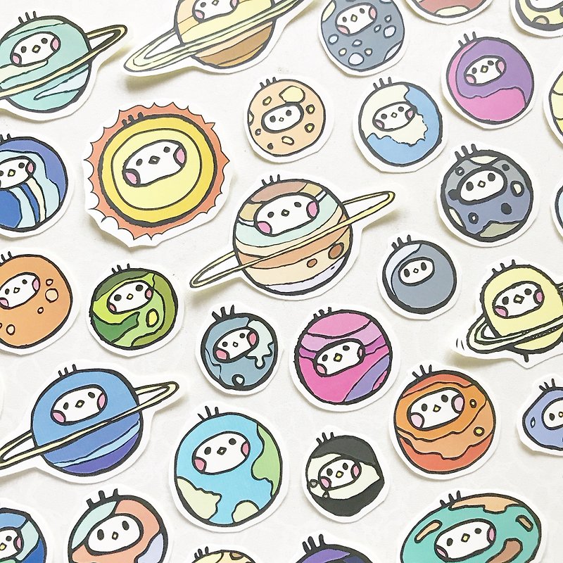 Planet Sticker - Stickers - Paper Multicolor