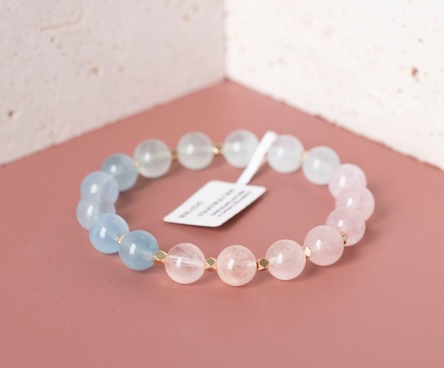 Multicolor Beryl Bracelet Elastic Bracelet Morganite, Aquamarine