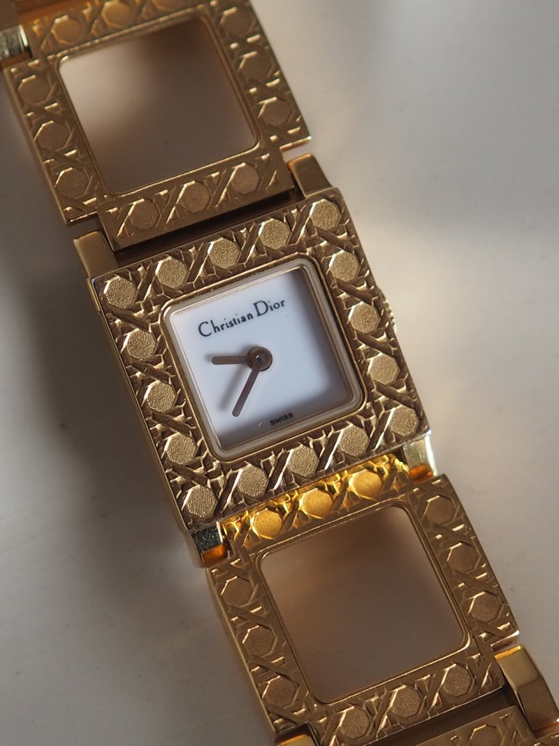 Christian Dior ディオール ラ・パリジェンヌ ウォッチ 腕時計 ゴールド ブラック グリーン レザー  レディース ヴィンテージ - 女錶 - 不鏽鋼 金色