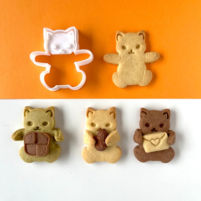 【クッキー型】猫　抱っこクッキー　バレンタイン - 廚具 - 塑膠 