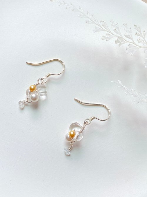 Kimiko手作飾品 【Kimiko手作飾品】赫基蒙白水晶花精靈造型耳環
