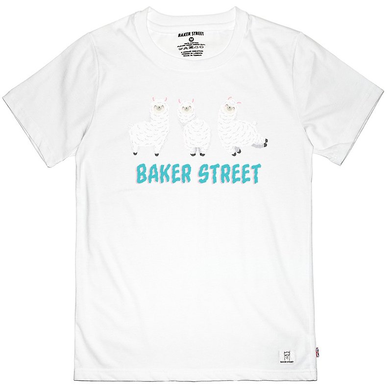 British Fashion Brand -Baker Street- Happy Alpacas T-shirt