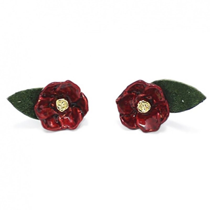 Tsubaki camellia / earrings PA045
