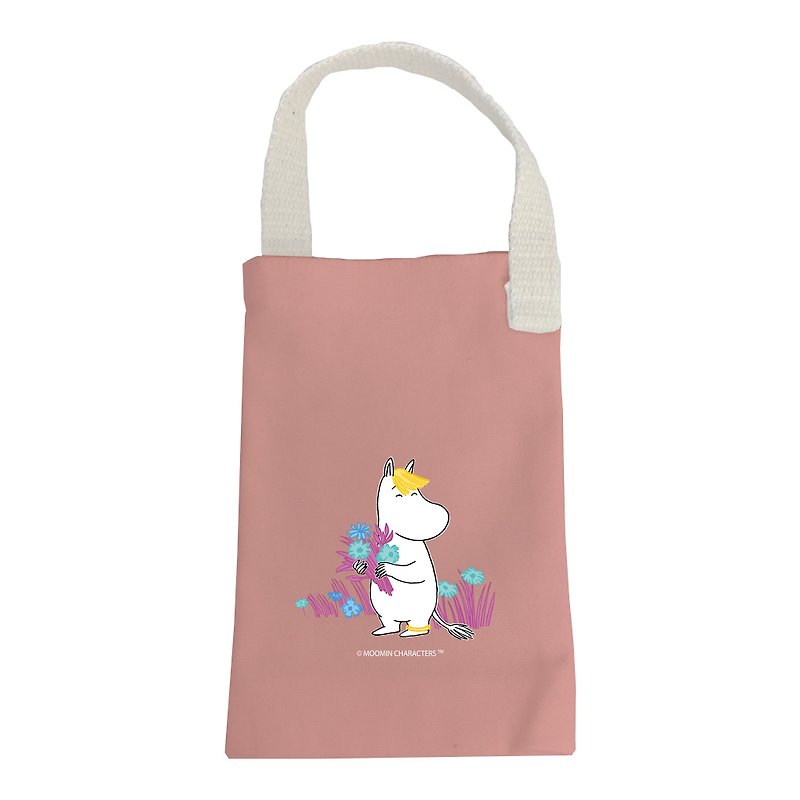 Moomin嚕嚕米授權-水壺袋(粉),AE05 - 杯袋/飲料提袋 - 棉．麻 白色