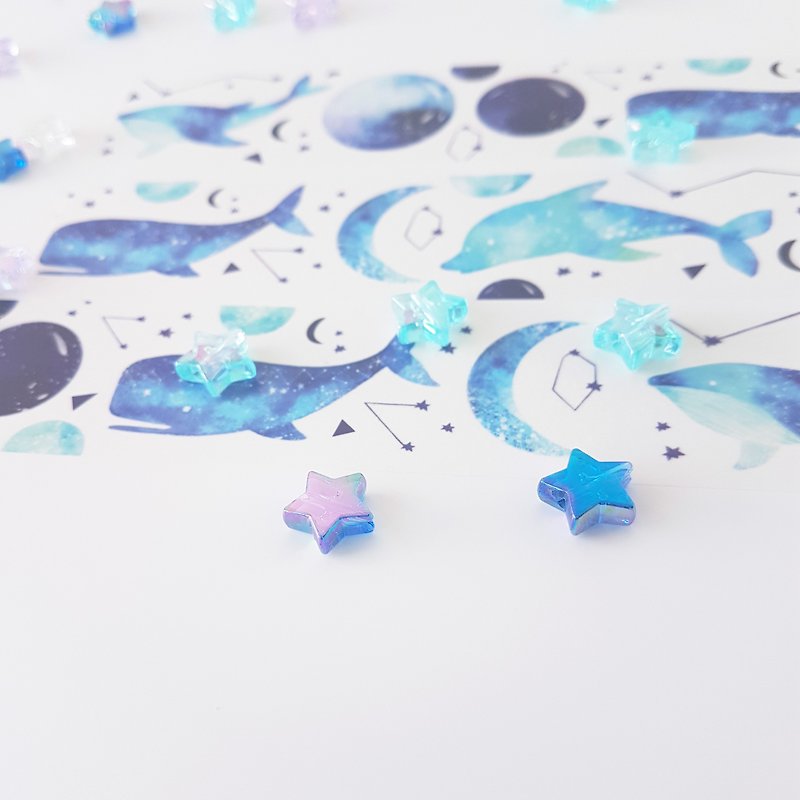 Paper Washi Tape Blue - Blue starfish whale paper tape