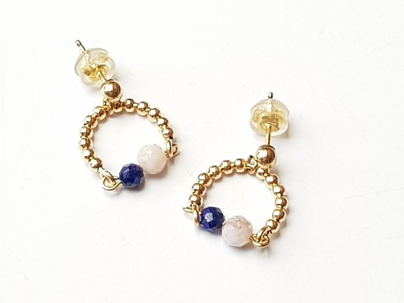Classic Legend-Lapis Lapis Opal 14KGF Earrings - Earrings & Clip-ons - Precious Metals Blue