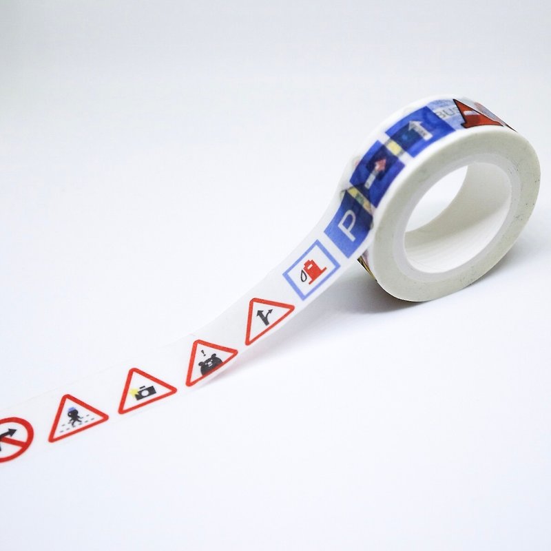 Road series: traffic sign paper tape - Washi Tape - Paper Red