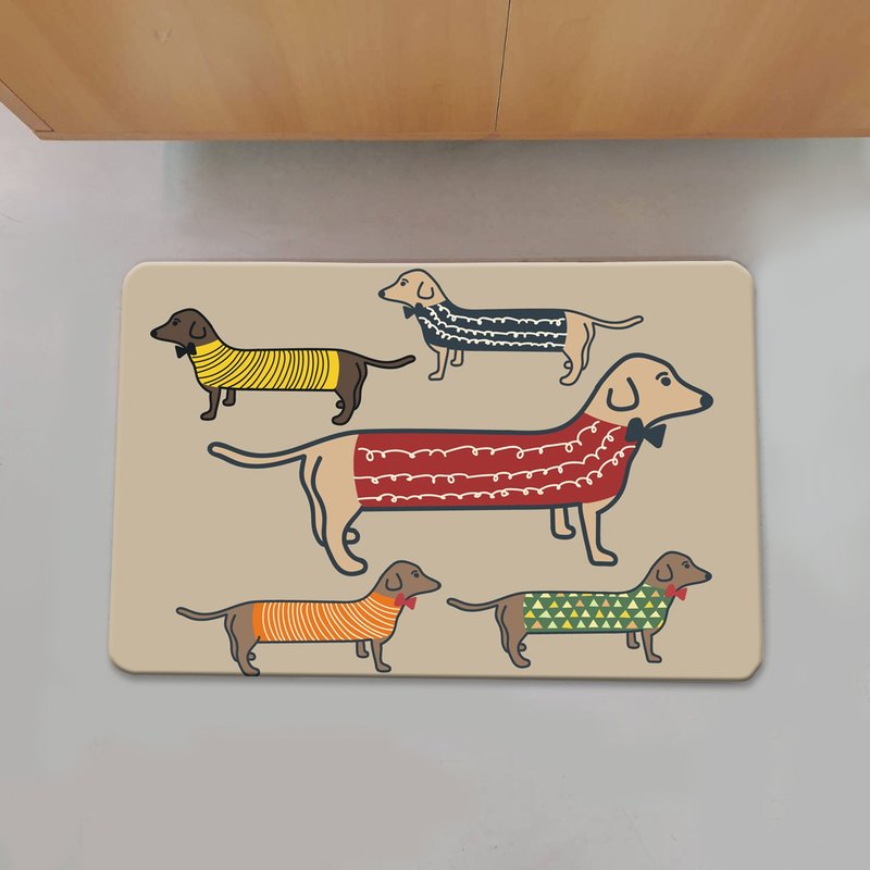 [Customized] Carpet/Imitation Cashmere/Dachshund - Rugs & Floor Mats - Other Materials Khaki