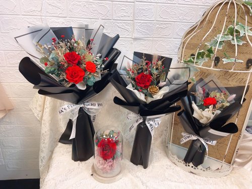 Teresa’s Floral Design |情人節限定|永生紅玫瑰玻璃盅