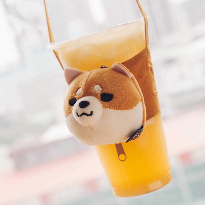 The shiba dog is a keychain. - Beverage Holders & Bags - Other Materials Brown