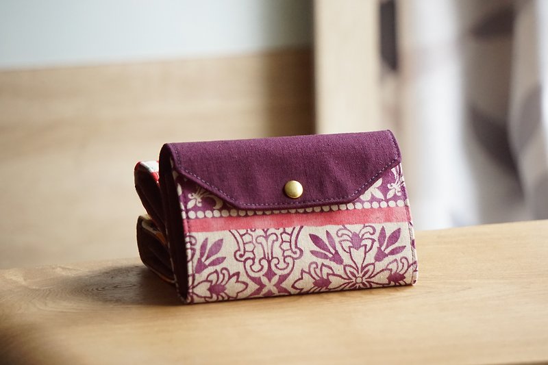 女 短夾 - 紫色突尼西 - 零錢卡夾 小財布 輕量錢包