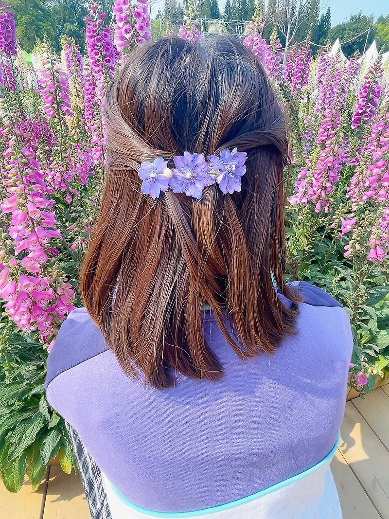 Purple Swallow Monogram Spring Clip - Hair Accessories - Plants & Flowers Purple