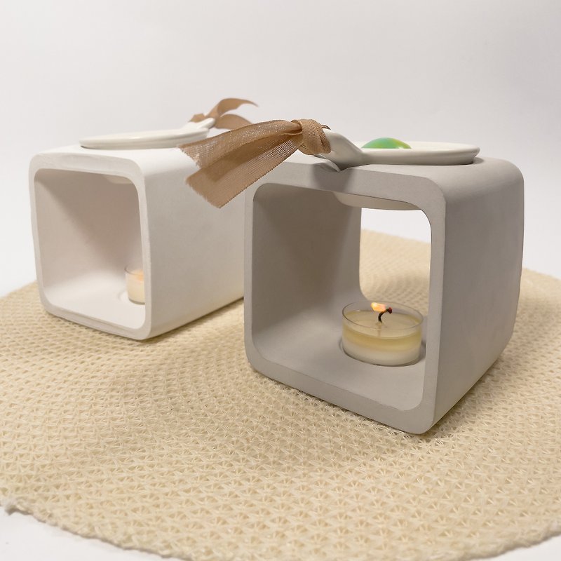 Candle [RC Candle Holder - Including All-Porcelain Plate] Incense Burner | Warm Wax Lamp | Diffuser - Fragrances - Cement 
