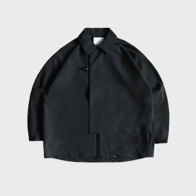 DYCTEAM - RePET Melange loose Asymmetric Zip-up Jacket - 男夾克/外套 - 其他材質 黑色