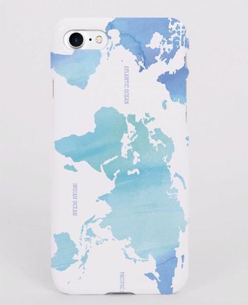 62icon iPhone 7/8滿版包邊硬殼-世界地圖