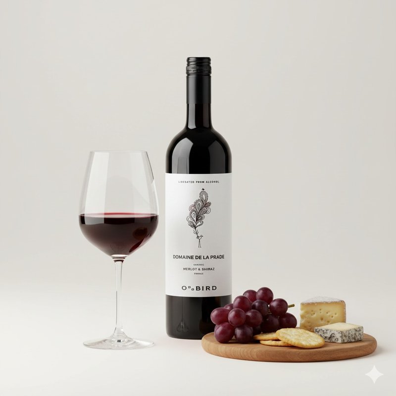 フランス産オッドバード プラダ梅/シュハイザー ノンアルコール赤ワイン 750ml/ボトル - ジュース - ガラス ホワイト