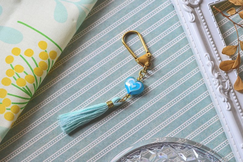 Wisdom Blue-Magical Girl Tassel Key Ring / Bag Charm - ที่ห้อยกุญแจ - ผ้าฝ้าย/ผ้าลินิน สีน้ำเงิน