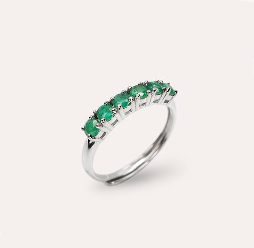 安的珠寶 AND Jewel AND 祖母綠 綠色 圓形 3mm 戒指 和諧系列 Rely 天然寶石 珠寶銀