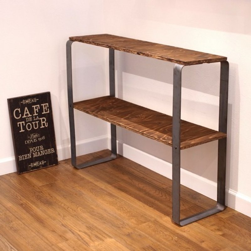 wood iron frame shelf - その他の家具 - 木製 