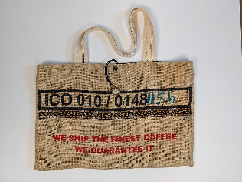 Recycled coffee linen dirt-resistant and durable side backpack-ICO 010 - กระเป๋าแมสเซนเจอร์ - ผ้าฝ้าย/ผ้าลินิน 