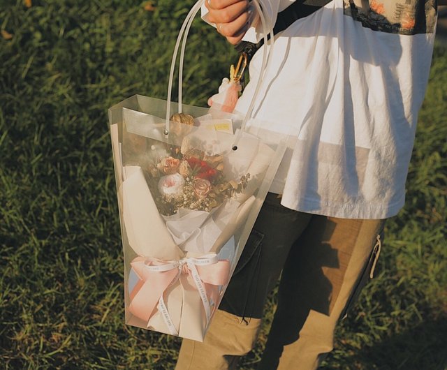 Transparent flower bag hot sale