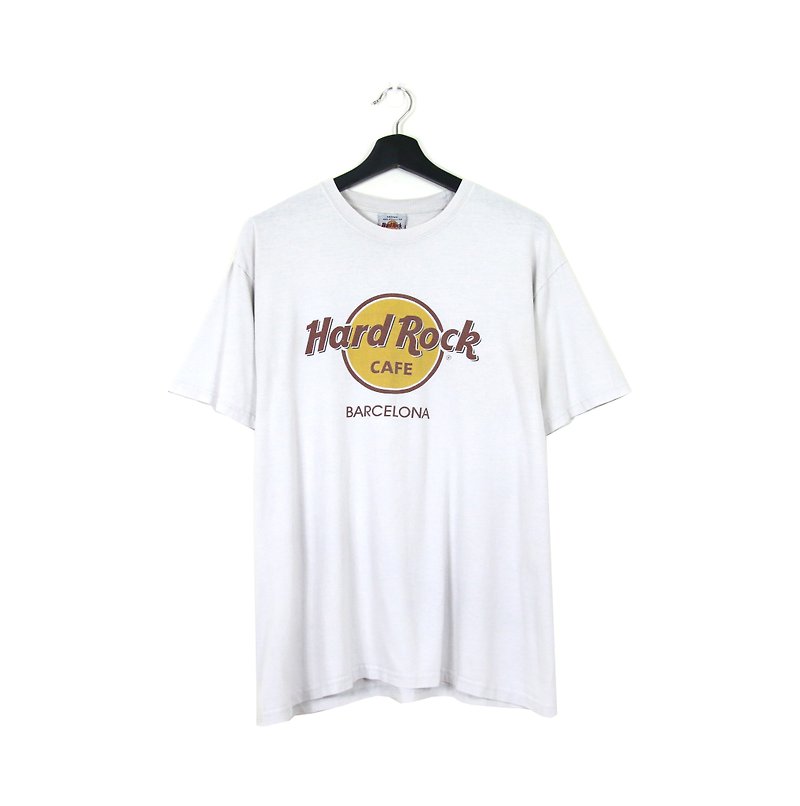Back to Green :: Hard Rock white and white men and women can wear / / vintage t-shirt (T-02) - เสื้อยืดผู้หญิง - ผ้าฝ้าย/ผ้าลินิน 
