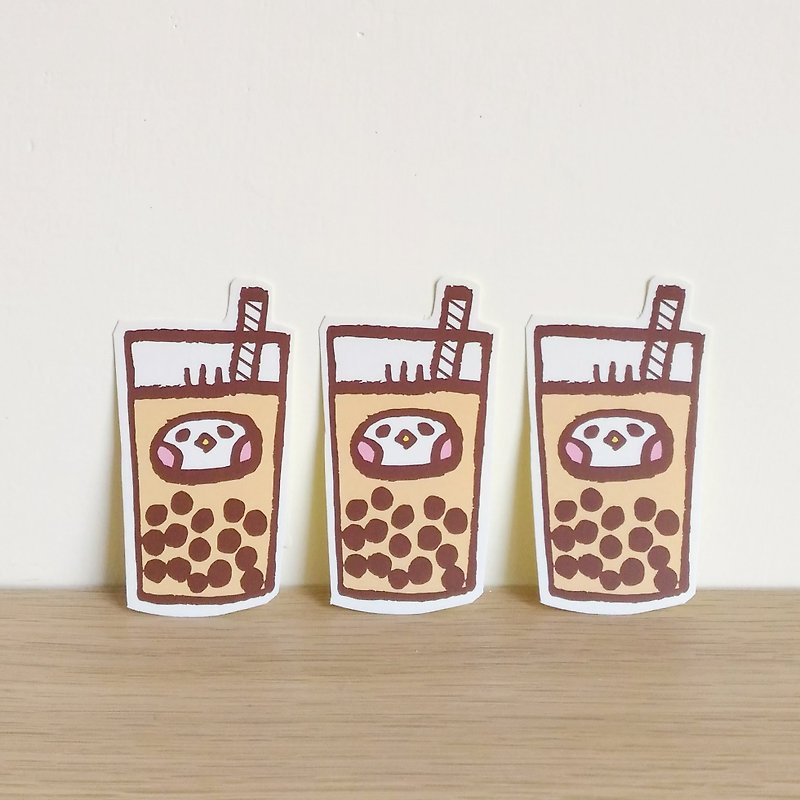 Bubble tea illustration sticker - Stickers - Paper Brown