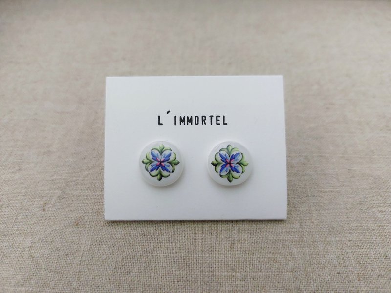 Dixian L'IMMORTEL pattern earrings - Earrings & Clip-ons - Plastic Multicolor