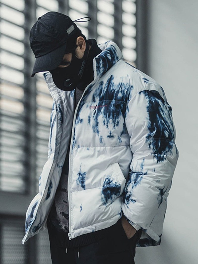 ENSHADOWER隱蔽者仿扎染棉衣男冬季立領加厚保暖面包服棉服外套 - 男夾克/外套 - 其他材質 多色