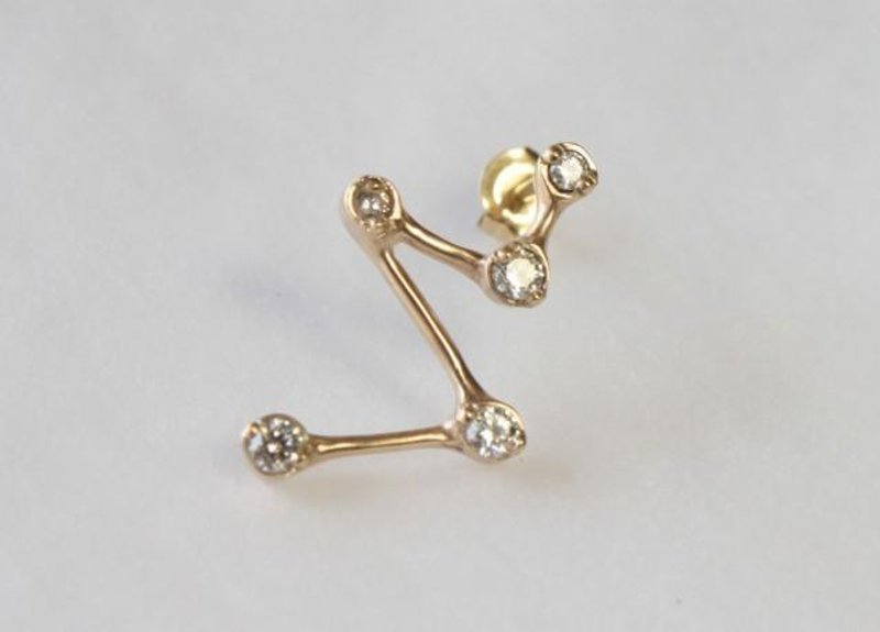 twinkle-pierce-K10YG - 耳環/耳夾/耳骨夾 - 其他金屬 金色