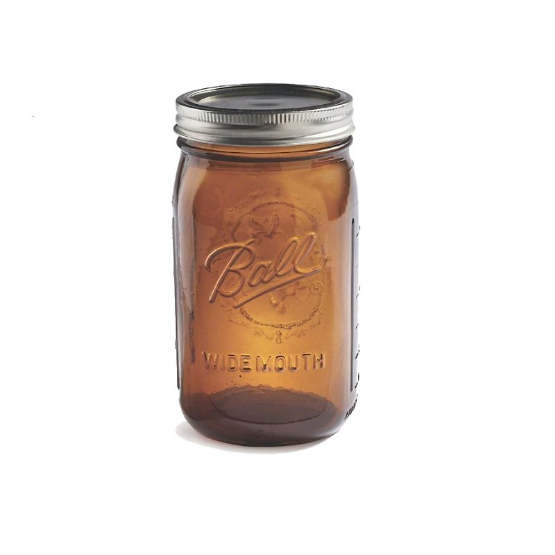 Ball Mason Jar 32oz Wide Mouth Amber - Other - Glass Brown